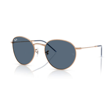 oculos-solar-rayban Óculos de Sol Ray-Ban Round Reverse 0RBR0103S Rosé Dourado Metal Lentes Azul Vista 3/4 Principal