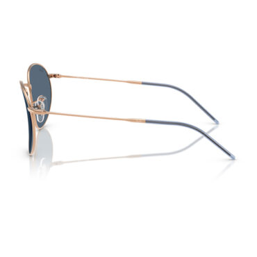 oculos-solar-rayban Óculos de Sol Ray-Ban Round Reverse 0RBR0103S Rosé Dourado Lentes Azul Vista 3/4 Esquerda