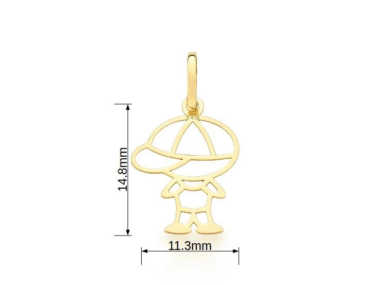 pingente ouro 10k menino