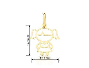 pingente ouro 10k menina