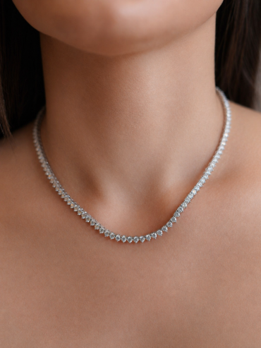 rivieira-prata Gargantilha Rivieira Prata 925 Moissanite 3mm Foto Lifestyle