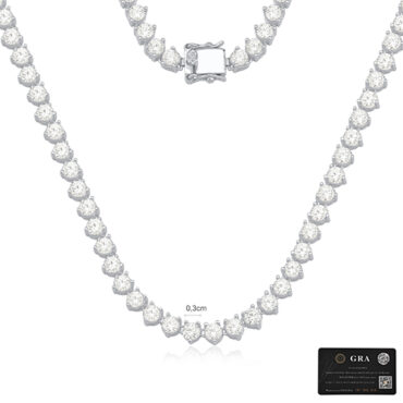 rivieira-prata Gargantilha Rivieira Prata 925 Moissanite 3mm Foto Lifestyle