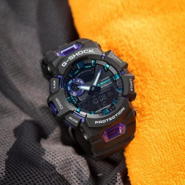 relogio-casio-gshock Casio G-Shock GBA-900-1A6DR G-Squad preto roxo original Bluetooth GPS fitness 200m