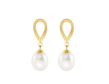 brinco ouro 18k pérolas comprido com caimento
