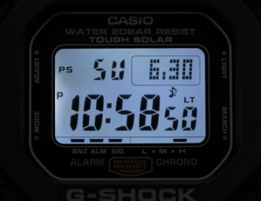 Foto do Relógio Casio G-Shock DW-5600UE-1 preto original masculino digital com iluminação LED e resistência 200m para uso esportivo.