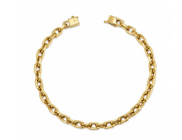 Foto da Pulseira Ouro 18K com elo cartier oca original masculina 21cm com fecho gaveta polido robusto para uso elegante clássico.