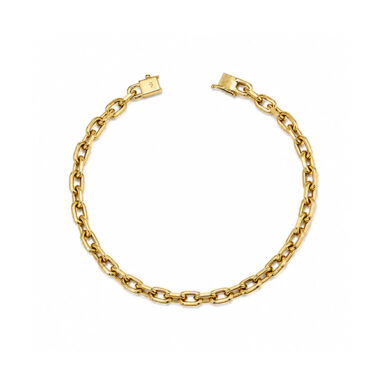 Pulseira-ouro18k-masculina-cartier Foto da Pulseira Ouro 18K com elo cartier oca original masculina 21cm com fecho gaveta polido robusto para uso elegante clássico.