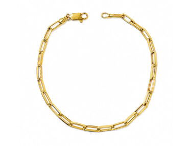 Foto da Pulseira Ouro 18K com elo cartier oca original masculina 21cm com fecho cadeado polido para uso elegante clássico leve.