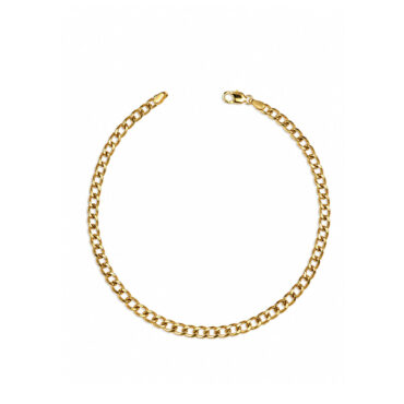 Pulseira-ouro18k-masculina-groumet Pulseira masculina de ouro amarelo 18K elo groumet de 20 cm com fecho cadeado