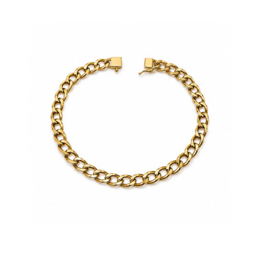 Pulseira-ouro18k-masculina-groumet Foto da Pulseira Ouro 18K com elo groumet original masculina 21cm com fecho gaveta polido para uso elegante clássico.