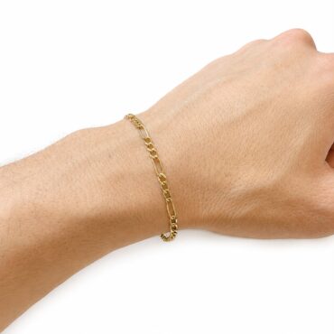 WhatsApp Image 2026-08-14 at 14.06.58 (1) Foto da Pulseira Ouro 18K com elo fígaro original masculina 20cm com fecho cadeado polido para uso elegante clássico italiano.