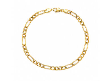 Foto da Pulseira Ouro 18K com elo 3x1 três por um original unissex 20cm com fecho cadeado para uso elegante versátil.