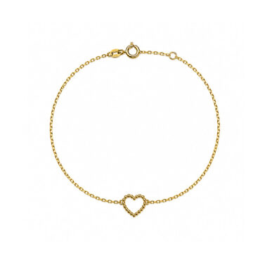 pulseira-ouro-18k-04459114 Foto da Pulseira Ouro 18K corrente cartier com pingente coração original feminina 18cm com alongador e fecho boia para uso elegante.
