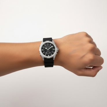 relogio-technos-WT2050AYN2P_3 Foto do Relógio Technos Skydiver WT2050AYN/2P prata preto original masculino ana digi com pulseira silicone preta aro giratório e resistência 150m para uso esportivo.