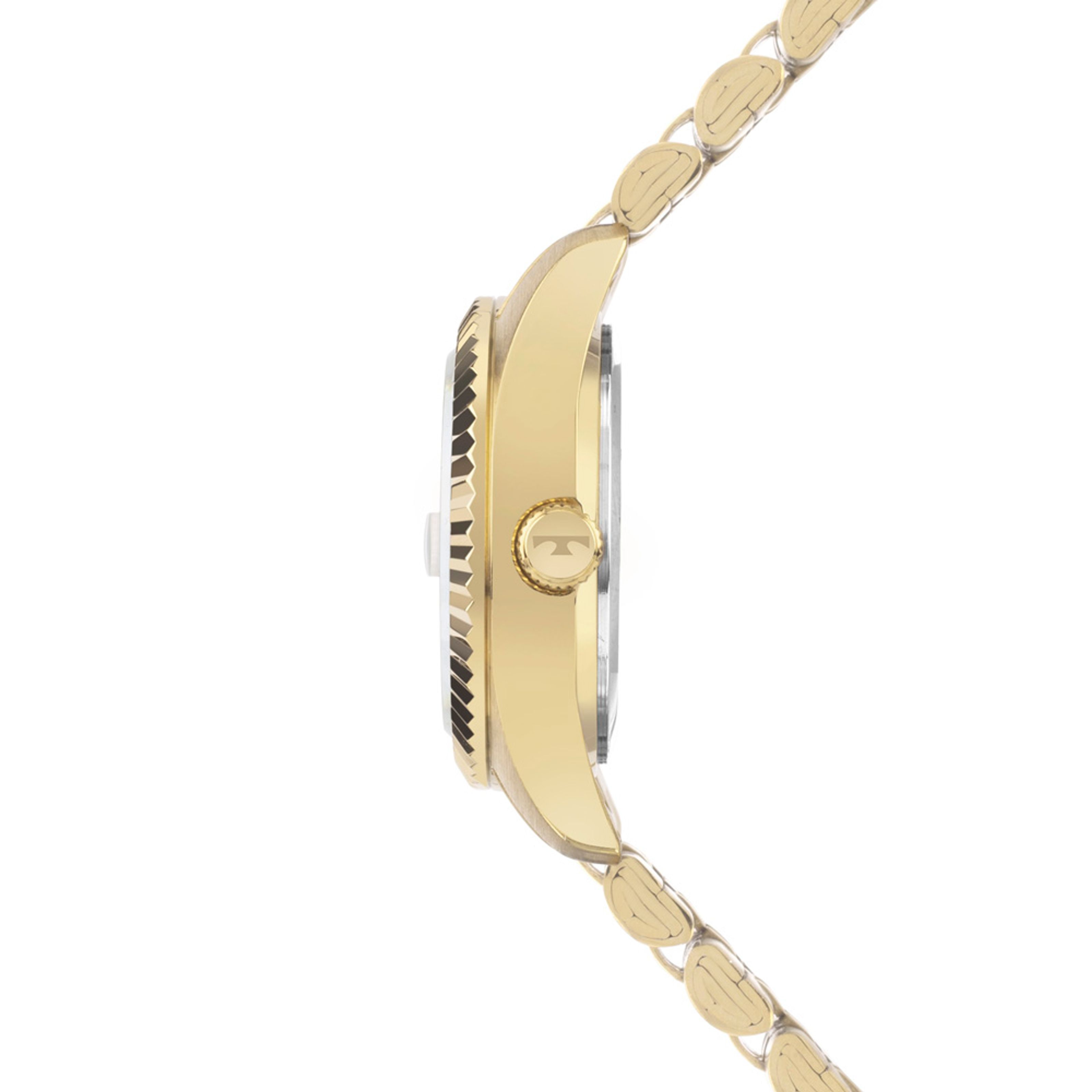 relogio-technos-feminino-2015CEO1X_1 Foto do Relógio Technos Riviera 2015CEO/1X dourado original feminino com mostrador dourado numeração romana bezel corrugado pulseira aço inoxidável 5 links.