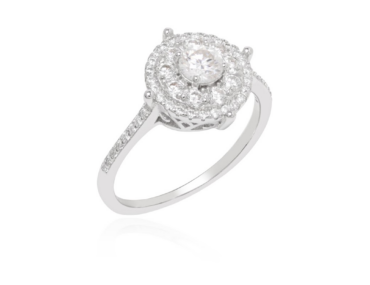 Foto do Anel Prata 925 com moissanite lapidação brilhante 4,5mm 0,92Ct D VVS1 original solitário clássico para uso feminino elegante.