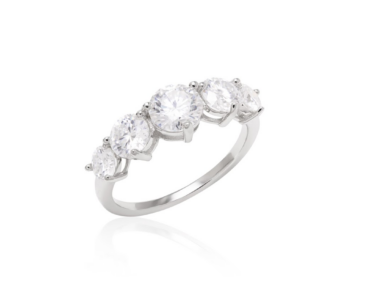 Foto do Anel Meia Aliança Prata 925 com moissanite lapidação brilhante 6mm 2,4Ct D VVS1 original cravejado para uso feminino sofisticado noivado.