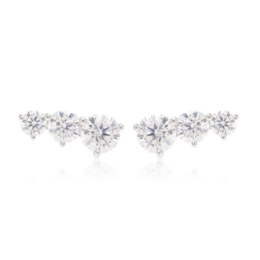 brinco-prata-moissanite-02560866 Foto do Brinco Ear Cuff Prata 925 com moissanite lapidação brilhante 6mm 3,2Ct D VVS1 original escalada moderno para uso feminino contemporâneo.