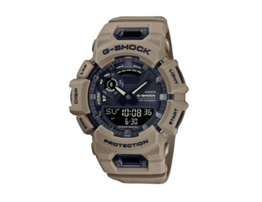 Foto do relógio Casio G-Shock GBA-900UU-5ADR marrom original com caixa e pulseira em resina, mostrador analógico-digital e botões laterais para uso masculino esportivo e casual.