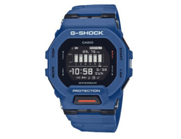 oto do relógio Casio G-Shock GBD-200-2DR azul-marinho original com caixa quadrada em resina, visor digital e pulseira de uretano para uso masculino esportivo.
