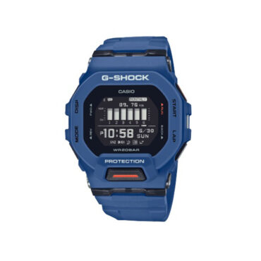 relogio-gschock-GBD-200-2 oto do relógio Casio G-Shock GBD-200-2DR azul-marinho original com caixa quadrada em resina, visor digital e pulseira de uretano para uso masculino esportivo.
