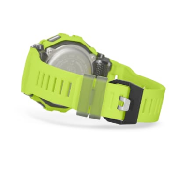 relogio-gschock-GBD-200-9_3 Foto do relógio Casio G-Shock GBD-200-9DR verde-limão original com caixa quadrada em resina, visor digital e pulseira de uretano para uso masculino esportivo.