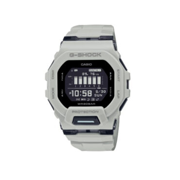 relogio-gschock-GBD-200UU-9 Foto do relógio Casio G-Shock GBD-200UU-9DR off-white original com caixa quadrada em resina, visor digital e pulseira de resina para uso masculino esportivo